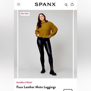 NWT Spanx bestselling moto leggings. Size small. Color, gunmetal (sold out).